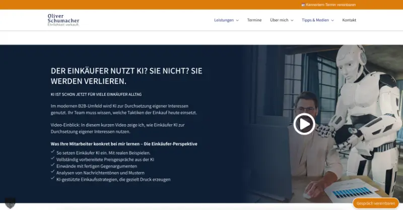 Oliver Schumacher Website Detail